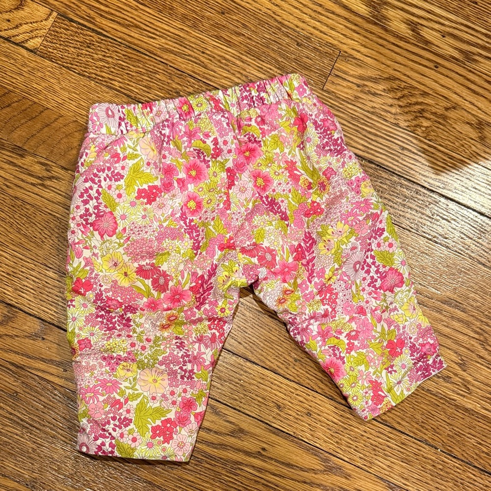 Jacadi Floral Pink & Green Baby Pants